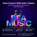 Sese Duyarlı RGB Işıklı Tabela
